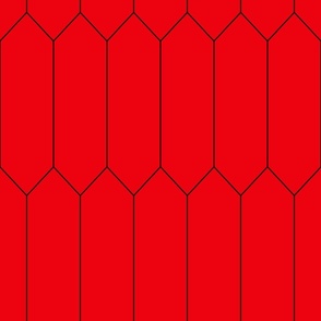 large Long Diamond Tiles red with black