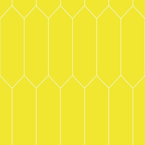 large Long Diamond Tiles lemon yellow with white