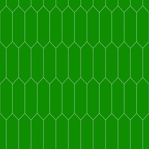 small Long Diamond Tiles cucumber green with white