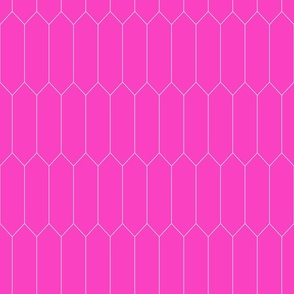 small Long Diamond Tiles hot pink with white