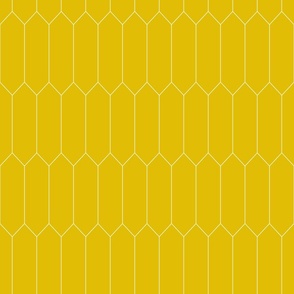 small Long Diamond Tiles dijon yellow with white