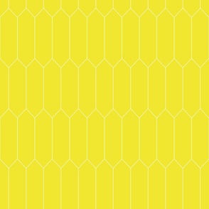 small Long Diamond Tiles lemon yellow with white