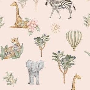 Safari Dreams - Hero scattered- Pink Background