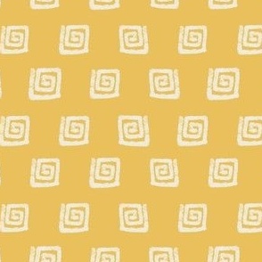 Safari Dreams - Square Spirals - cream and yellow