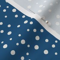 cream dots blue