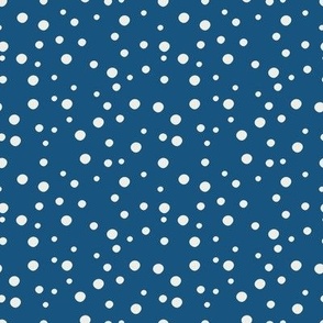 cream dots blue
