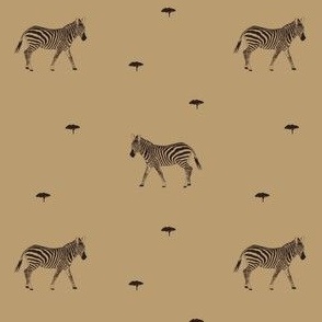 Safari Dreams - zebras - brown and black