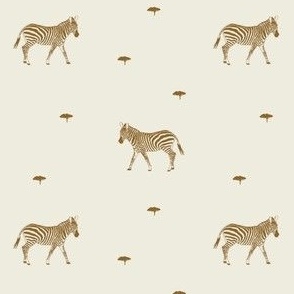 Safari Dreams - zebras - cream and brown
