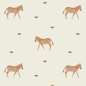 Safari Dreams - zebras - cream and rust