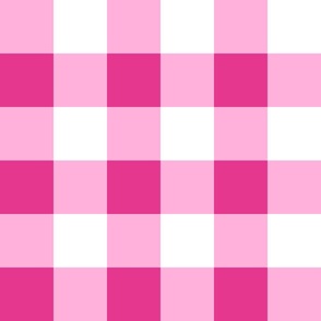 3" hot pink gingham, large check 3 INCH CHECK Wallpaper
