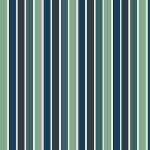 stripe  taupe sage dark teal blue green ocean inspired