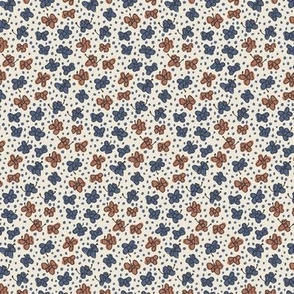 Small // Ditsy flowers cream red blue