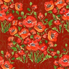 Crimson Floral Majesty, Red Poppies, Wildflowers