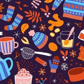 Warm Winter Drinks dark blue