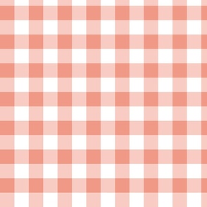 Peach Gingham Check Picnic Blanket Small