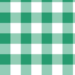 Kelly Green Gingham Check Picnic Blanket Large