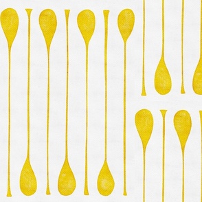 spoons - sun glow yellow and white - abstract watercolor