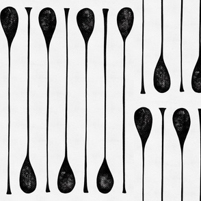 spoons - black and white - abstract watercolor