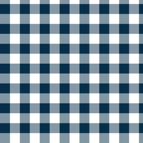 Midnight Blue Gingham Check Picnic Blanket Small