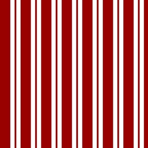 Crimson Red and White Ticking Pattern 