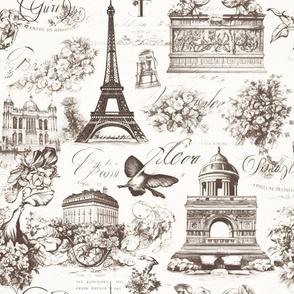 Antique French  on  White