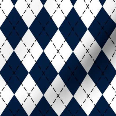 Argyle College Dark Blue and White Diamonds