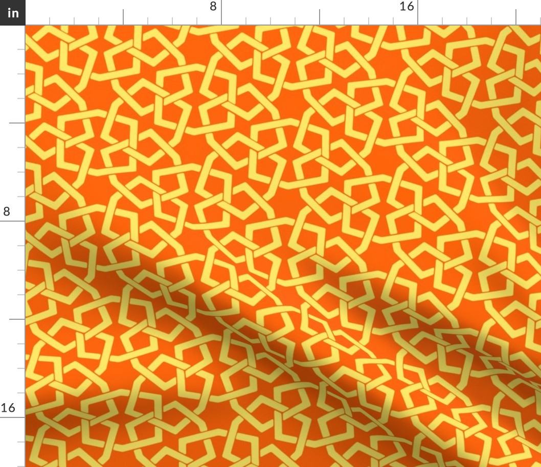 Ikatan Bold Circles Geometric Orange and Yellow Medium 
