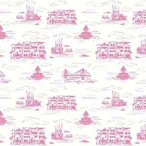 Charleston toile simple pink