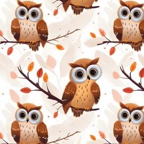 Cute Brown Owls - small