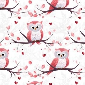 Pink & White Owls - small