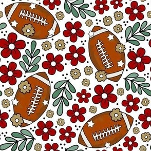 Medium Scale Team Spirit Football Floral in San Francisco 49ers Colors Red Gold Black