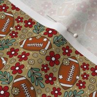 Small Scale Team Spirit Football Floral in San Francisco 49ers Colors Red Gold Black
