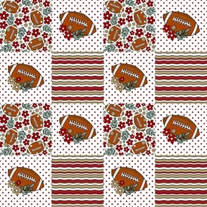 Smaller Patchwork 3" Squares Team Spirit Football San Francisco 49ers Red Gold Black White for Cheater Quilt or Blanket