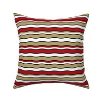 Large Scale Team Spirit Football Wavy Stripes in San Francisco 49ers Colors Red Gold Black