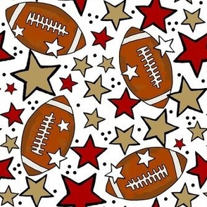 Medium Scale Team Spirit Footballs and Stars in San Francisco 49ers Colors Red Gold Black