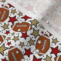 Small Scale Team Spirit Footballs and Stars in San Francisco 49ers Colors Red Gold Black