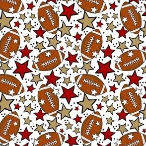 Small Scale Team Spirit Footballs and Stars in San Francisco 49ers Colors Red Gold Black