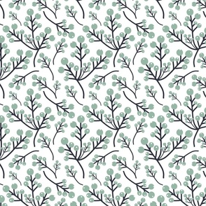  Christmas Floral Mint and White