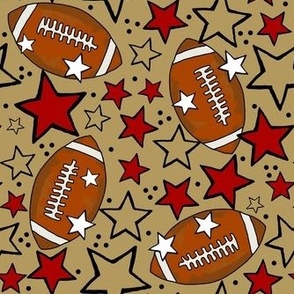 Medium Scale Team Spirit Footballs and Stars in San Francisco 49ers Colors Red Gold Black