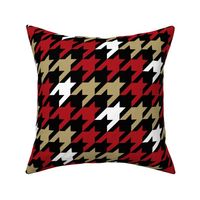Large Scale Team Spirit Football Houndstooth in San Francisco 49ers Colors Red Gold Black White