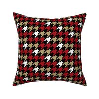 Medium Scale Team Spirit Football Houndstooth in San Francisco 49ers Colors Red Gold Black White