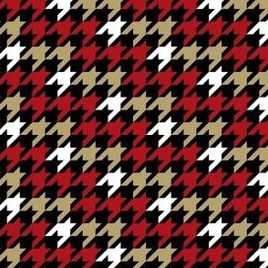 Small Scale Team Spirit Football Houndstooth in San Francisco 49ers Colors Red Gold Black White 