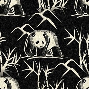 Panda in the woods black colour