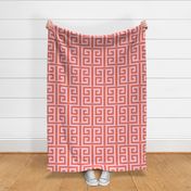 greek key/coral and pink/large