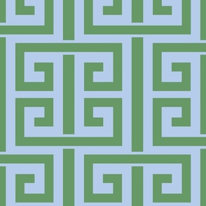 greek key/green and blue/large