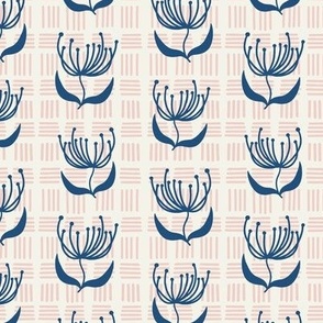 Small Whimsy Wildflowers in Navy Blue and Pink