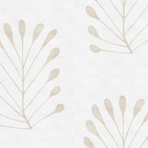 small scale // leaf - light neutral beige and white - abstract watercolor botanical