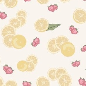 Micro Pink Lemonade -Retro Summer Strawberries and Lemons