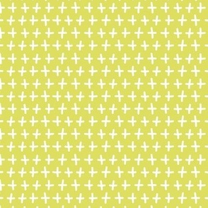 Plus Sign Symbols in Lime Green and White Blender Coordinating Ditsy Print