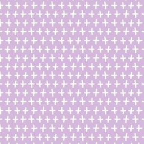Plus Sign Sybmols in Lavender Purple and White  Blender Coordinating Ditsy Print